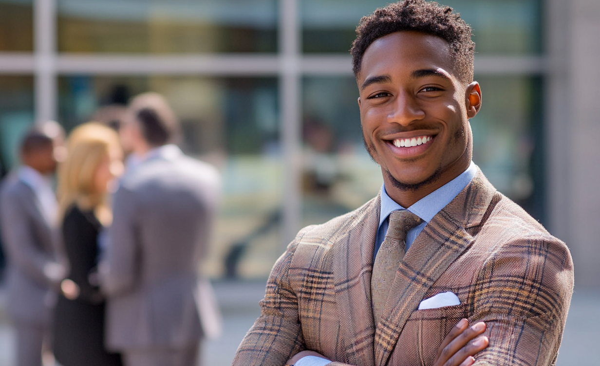Confidence in every detail — dressed for success and ready to lead.