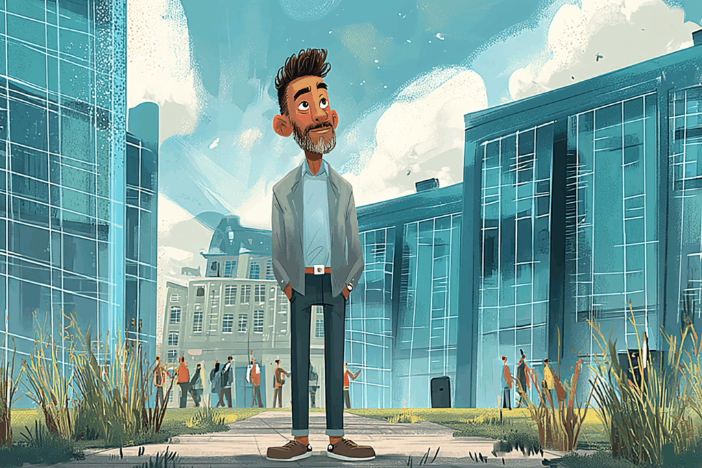 Professional standing on a campus representing self-care and mental wellness in Better in 2026 From Burnout to Balance