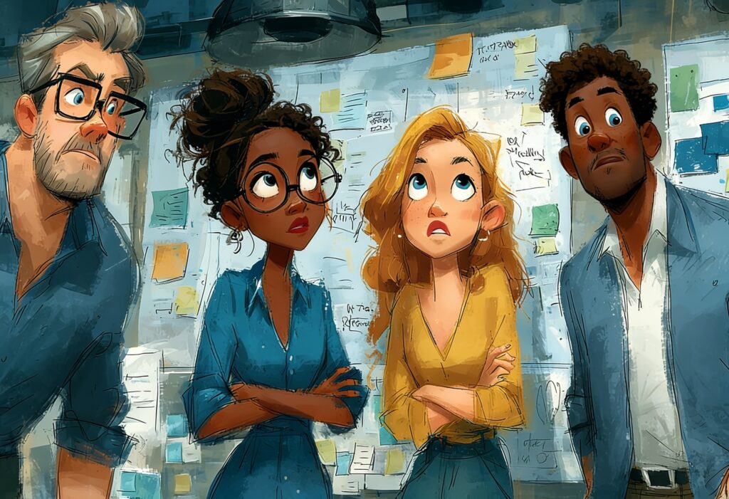 Professionals analyzing workplace notes for Psychological Safety: The Hidden Factor Behind Strong Teams and Fewer Crises.