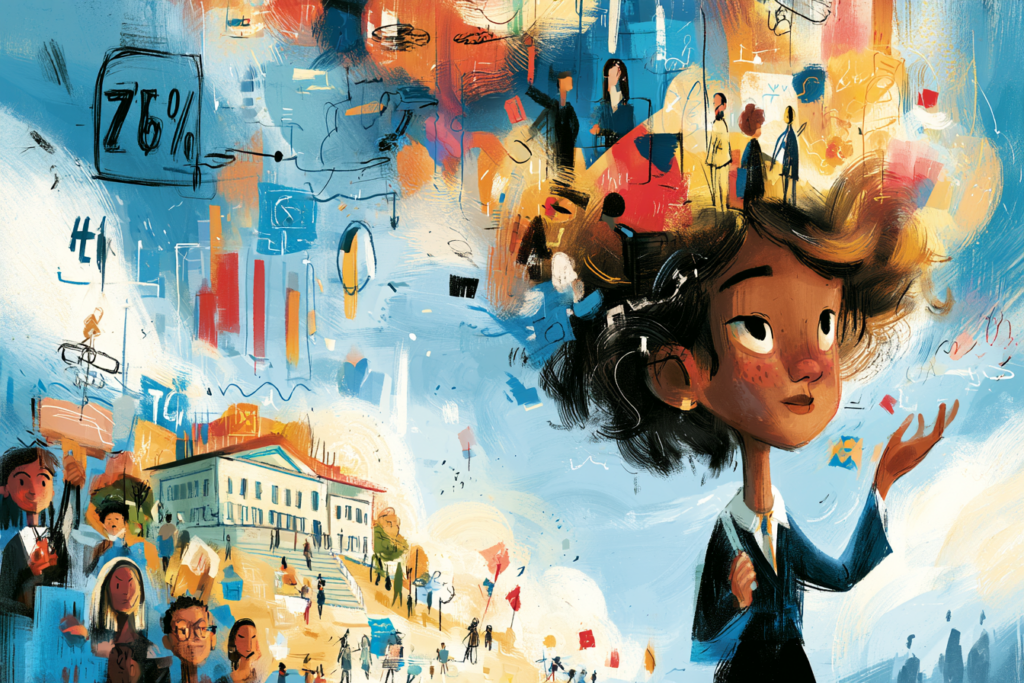 Editorial data illustration representing elevated staff turnover in high-stress schools and care environments.